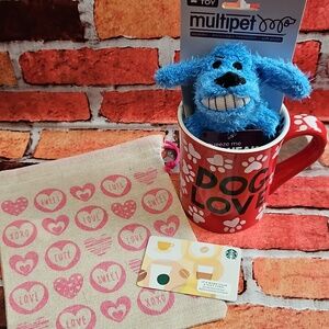Coffee Mug Dog Toy Gift Set